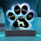 Irish Water Spaniel - Personalized Dog Gotcha Day 7" Acrylic Paw Print Plaque