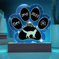 Somali cat 7 inch Gotcha Day plaque with paw print personalized acrylic