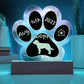 German Longhaired Pointer - Personalized Dog Gotcha Day 7" Acrylic Paw Print Plaque