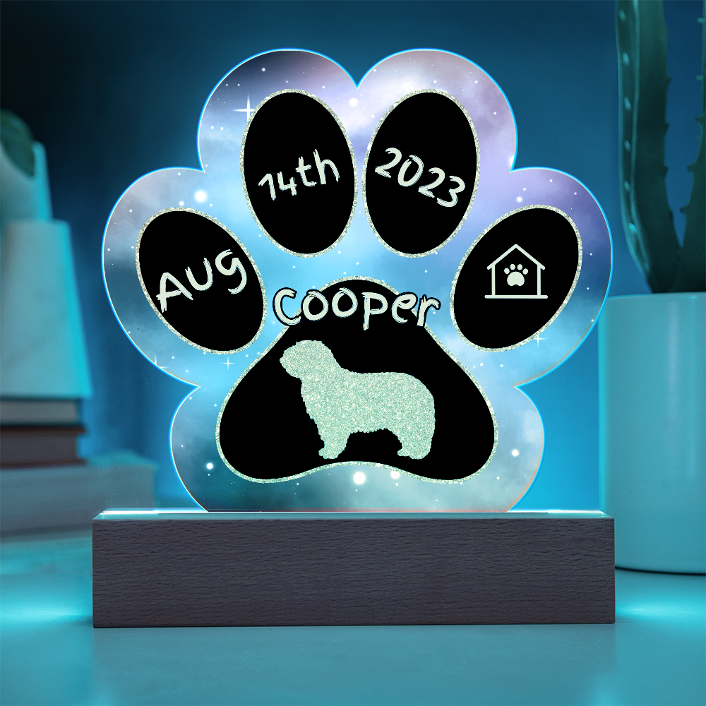 Komondor - Personalized Dog Gotcha Day 7" Acrylic Paw Print Plaque