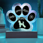 Poodle - Personalized Dog Gotcha Day 7" Acrylic Paw Print Plaque