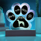Sloughi - Personalized Dog Gotcha Day 7" Acrylic Paw Print Plaque