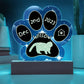 7" Acrylic Paw Print Plaque - Exotic Shorthair Cat Custom Gotcha Day Keepsake