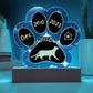 Tonkinese cat 7" custom Gotcha Day paw print acrylic plaque gift