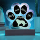 Great Pyrenees - Personalized Dog Gotcha Day 7" Acrylic Paw Print Plaque