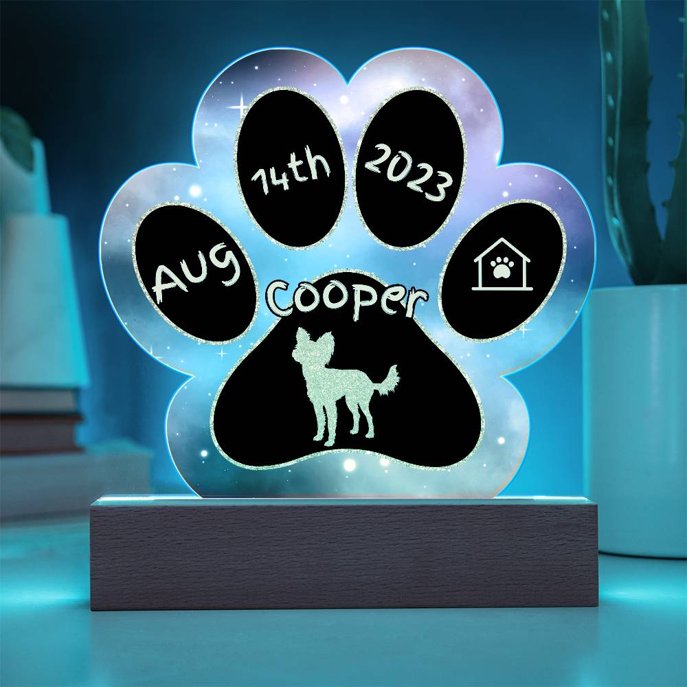 Russian Toy Terrier - Personalized Dog Gotcha Day 7" Acrylic Paw Print Plaque