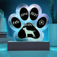 Bull Terrier - Personalized Dog Gotcha Day 7" Acrylic Paw Print Plaque