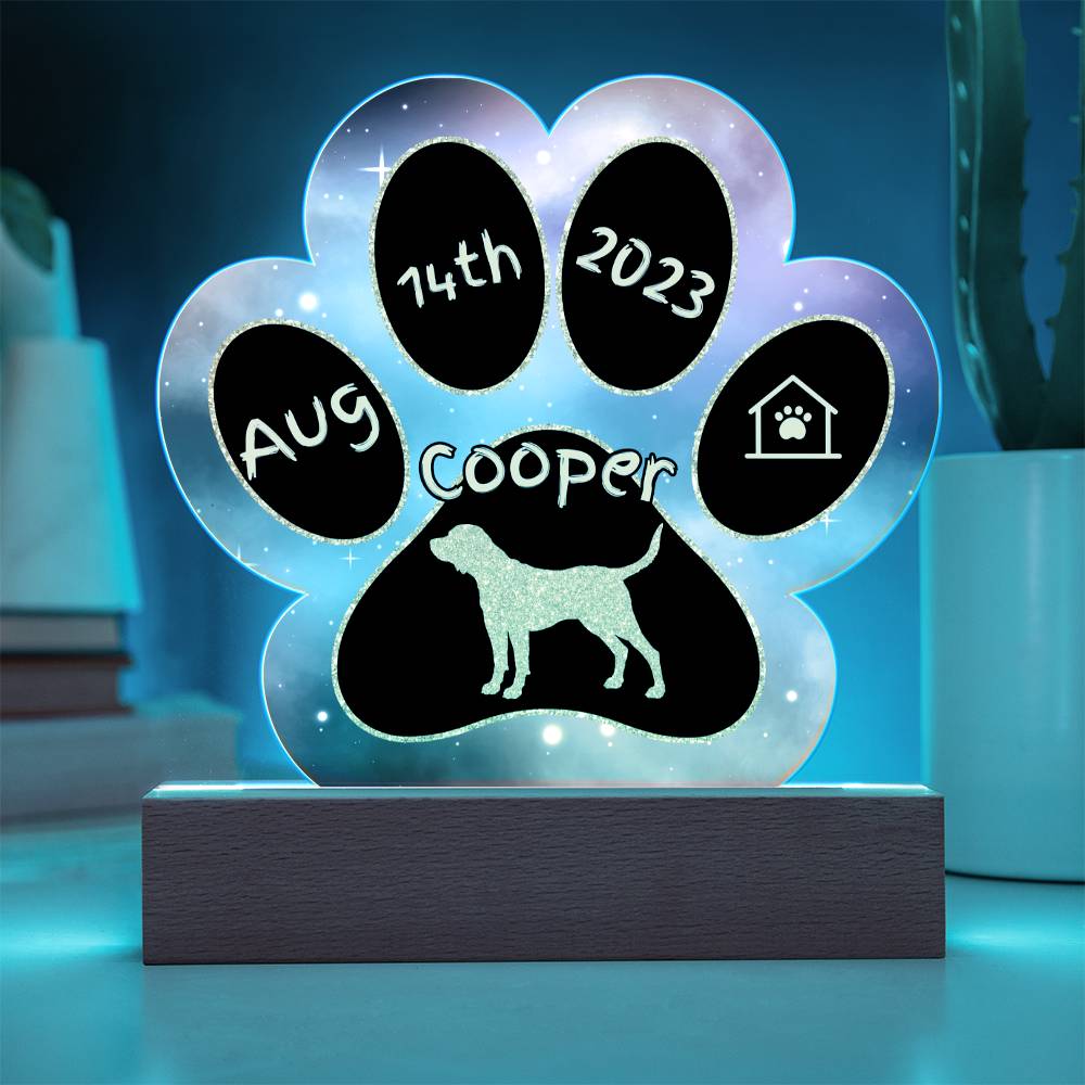 Harrier - Personalized Dog Gotcha Day 7" Acrylic Paw Print Plaque