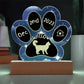 Turkish Angora cat 7 inch personalized Gotcha Day paw print acrylic plaque