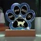 7" Acrylic Paw Print Plaque - Kanaani Cat Custom Gotcha Day Gift Keepsake