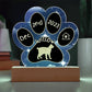 Toybob cat 7 inch personalized acrylic Gotcha Day paw print plaque
