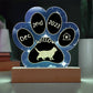 7" Acrylic Paw Print Plaque - Chartreux Cat Personalized Gotcha Day Keepsake