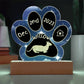 7" Acrylic Paw Print Plaque - Minskin Cat Personalized Gotcha Day Keepsake