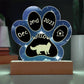 Selkirk Rex cat 7" custom Gotcha Day paw print acrylic plaque