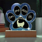 Ragamuffin cat personalized 7 inch Gotcha Day paw print acrylic plaque