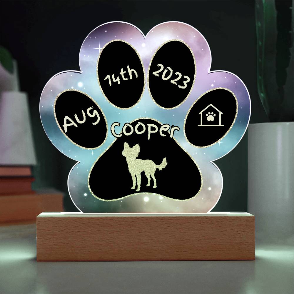 Russian Toy Terrier - Personalized Dog Gotcha Day 7" Acrylic Paw Print Plaque