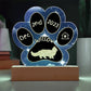 7" Acrylic Paw Print Plaque - Lambkin Cat Custom Gotcha Day Keepsake