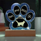 7" Acrylic Paw Print Plaque - Nebelung Cat Custom Gotcha Day Gift Keepsake