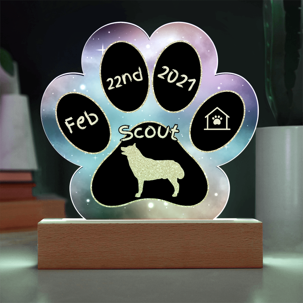 Husky - Personalized Dog Gotcha Day 7" Acrylic Paw Print Plaque