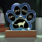 Ocicat cat 7 inch personalized Gotcha Day paw print acrylic plaque