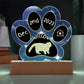 7" Acrylic Paw Print Plaque - Exotic Shorthair Cat Custom Gotcha Day Keepsake