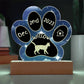 Serengeti cat 7 inch personalized Gotcha Day paw print acrylic plaque