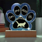 Aphrodite Giant cat custom gotcha day acrylic plaque with paw design, pet lover’s unique gift