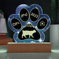 Manx cat 7 inch acrylic paw print plaque for Gotcha Day personalized