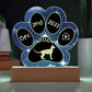 Sphynx cat personalized 7 inch Gotcha Day paw print acrylic plaque