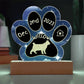 7" Acrylic Paw Print Plaque - Highlander Cat Custom Gotcha Day Gift