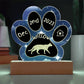 Savannah cat 7 inch personalized Gotcha Day paw print acrylic plaque