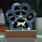 7" Acrylic Paw Print Plaque - California Spangled Cat Custom Gotcha Day Gift