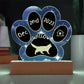 7" Acrylic Paw Print Plaque - Norwegian Forest Cat Custom Gotcha Day Keepsake