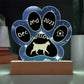 7" Acrylic Paw Print Plaque - Korean Bobtail Cat Personalized Gotcha Day Keepsake