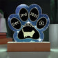 7" Acrylic Paw Print Plaque - Munchkin Cat Personalized Gotcha Day Gift