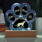 Peterbald cat personalized 7 inch Gotcha Day paw print acrylic plaque