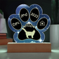 7" Acrylic Paw Print Plaque - Maine Coon Cat Personalized Gotcha Day Gift