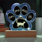 Oriental Longhair cat 7" custom paw print Gotcha Day acrylic plaque