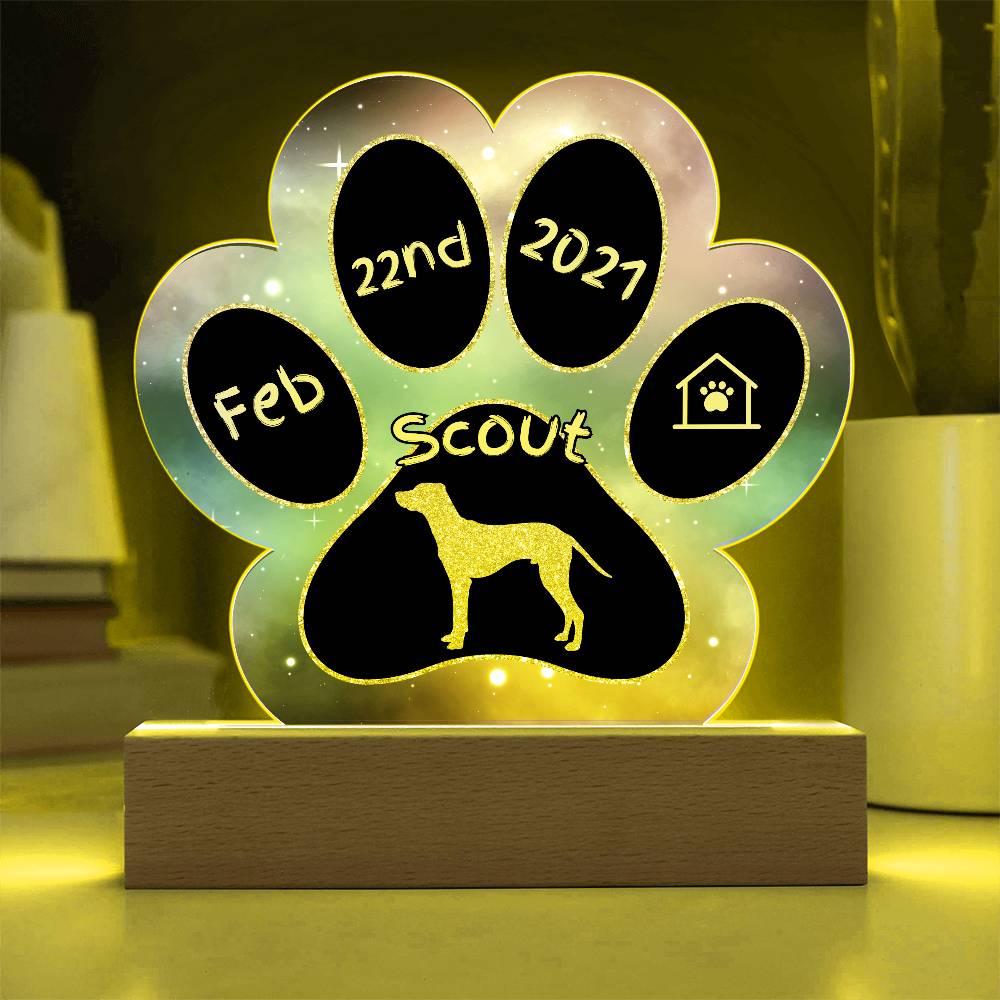 Dalmatian - Personalized Dog Gotcha Day 7" Acrylic Paw Print Plaque