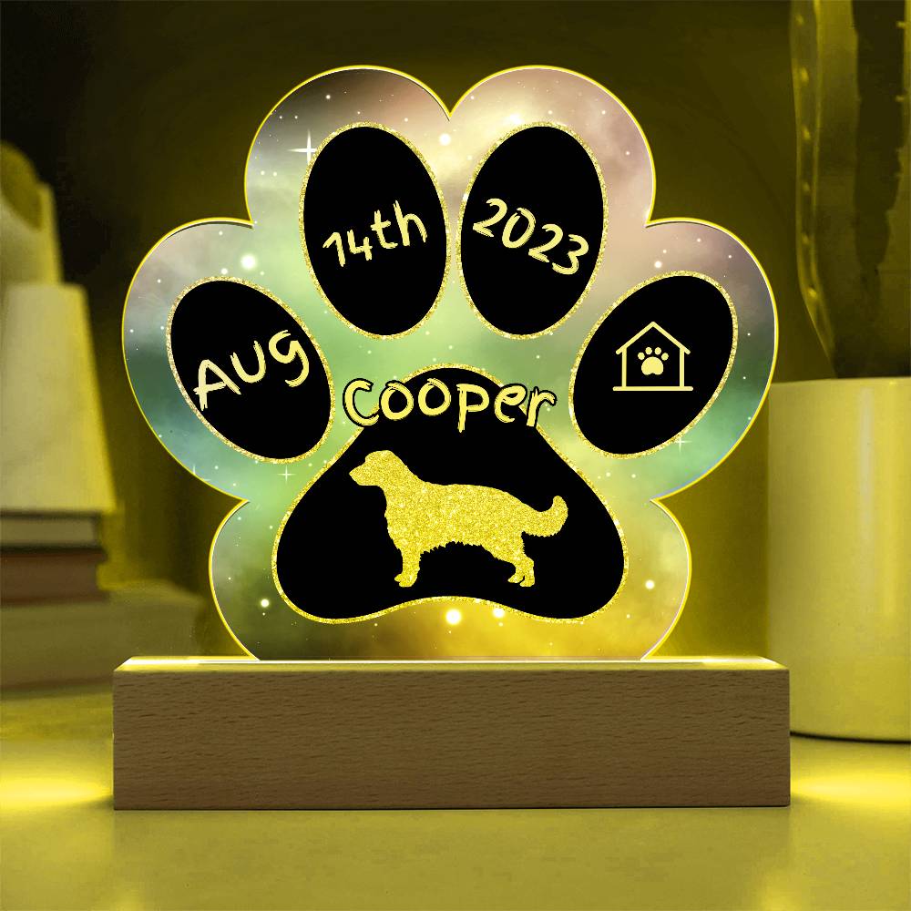 Welsh Springer Spaniel - Personalized Dog Gotcha Day 7" Acrylic Paw Print Plaque