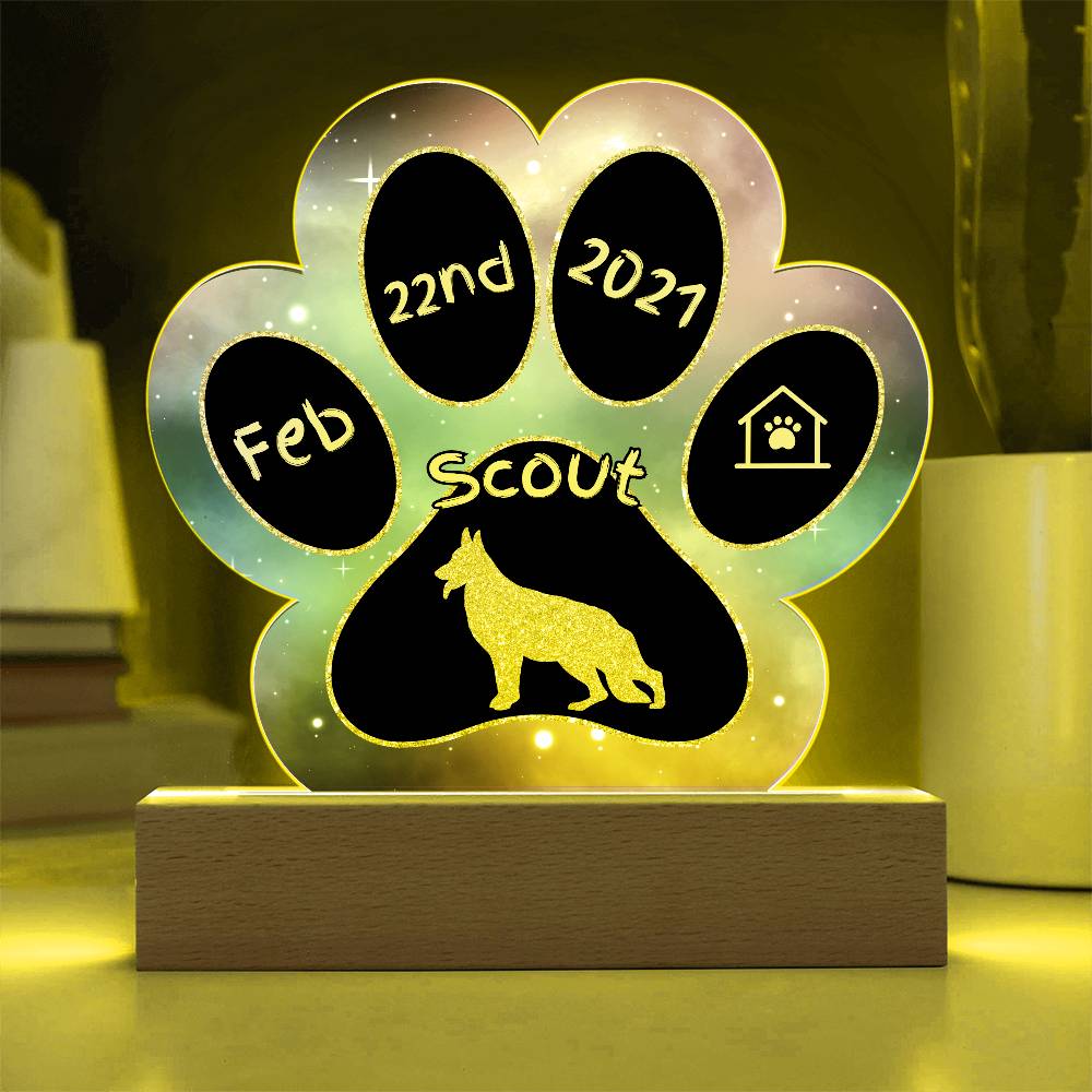 German Shepherd - Personalized Dog Gotcha Day 7" Acrylic Paw Print Plaque
