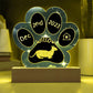 7" Acrylic Paw Print Plaque - Minskin Cat Personalized Gotcha Day Keepsake
