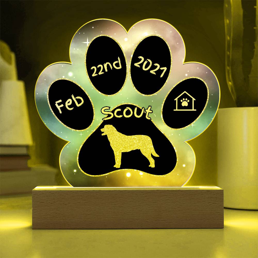 Anatolian Shepherd - Personalized Dog Gotcha Day 7" Acrylic Paw Print Plaque