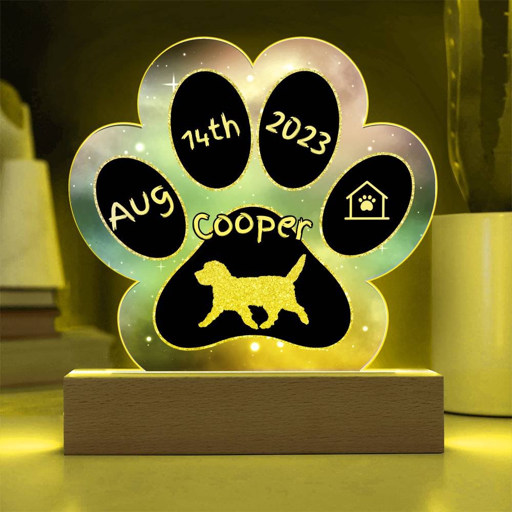 7" Acrylic Paw Print Plaque - Grand Basset Griffon Vendéen Personalized Dog Gotcha Day Gift - Gotcha Day Breed Display