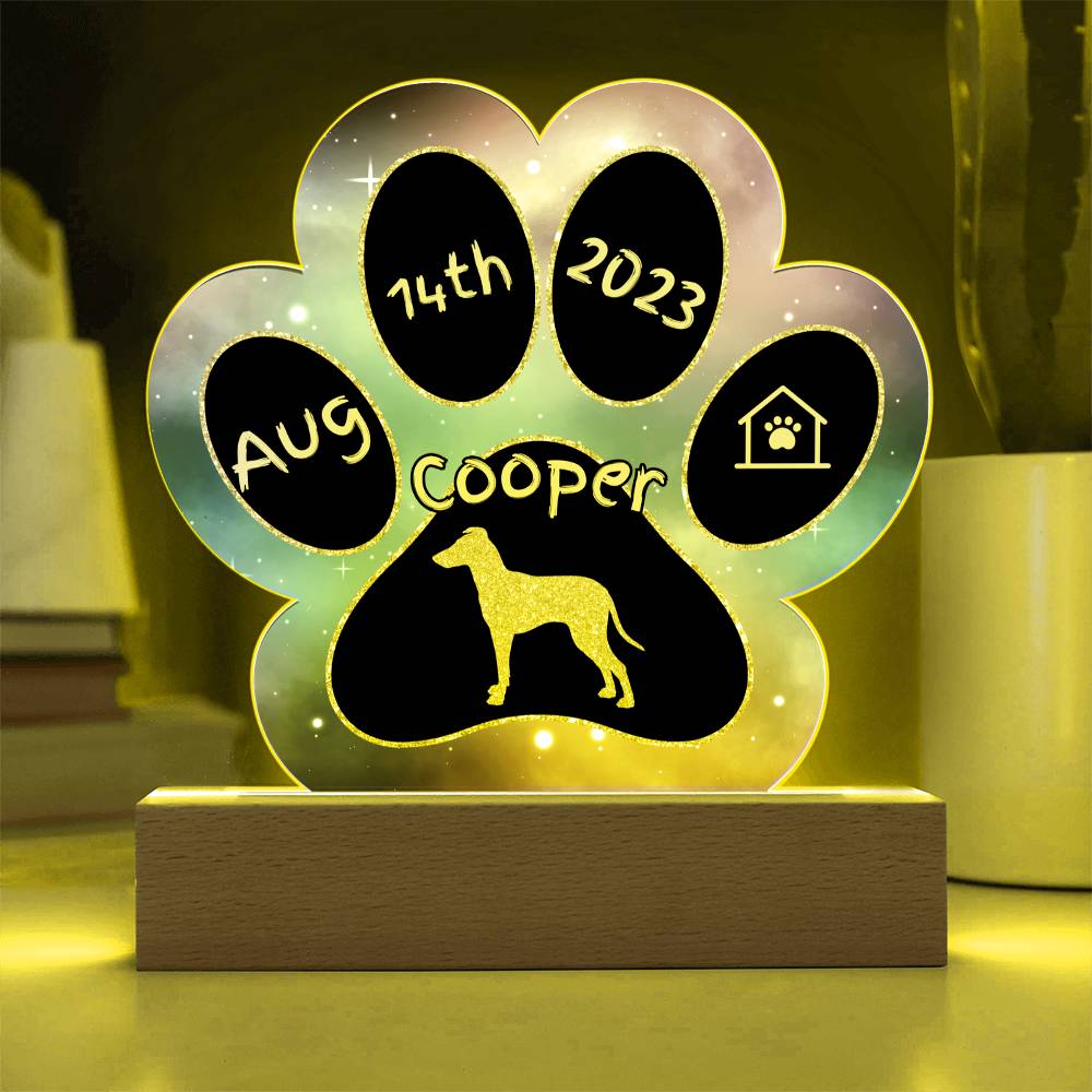 Manchester Terrier - Personalized Dog Gotcha Day 7" Acrylic Paw Print Plaque