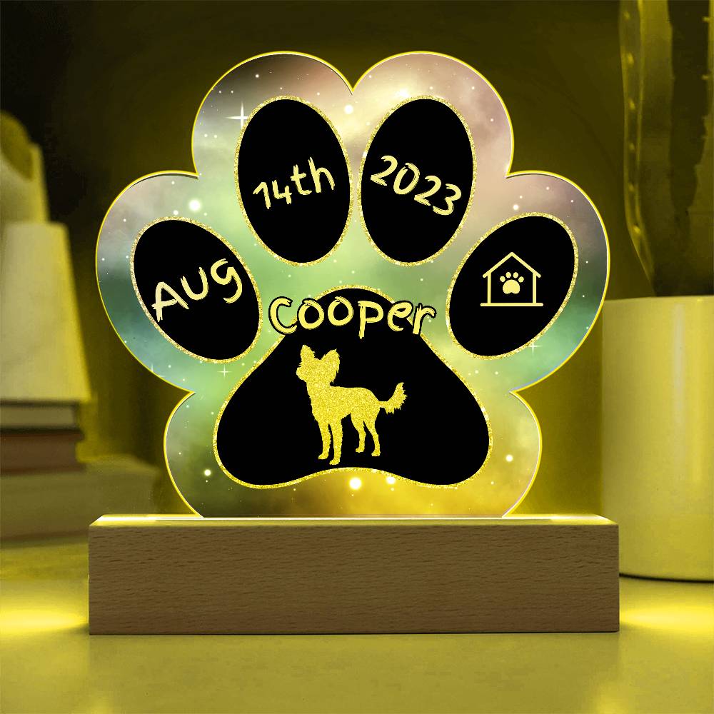Russian Toy Terrier - Personalized Dog Gotcha Day 7" Acrylic Paw Print Plaque