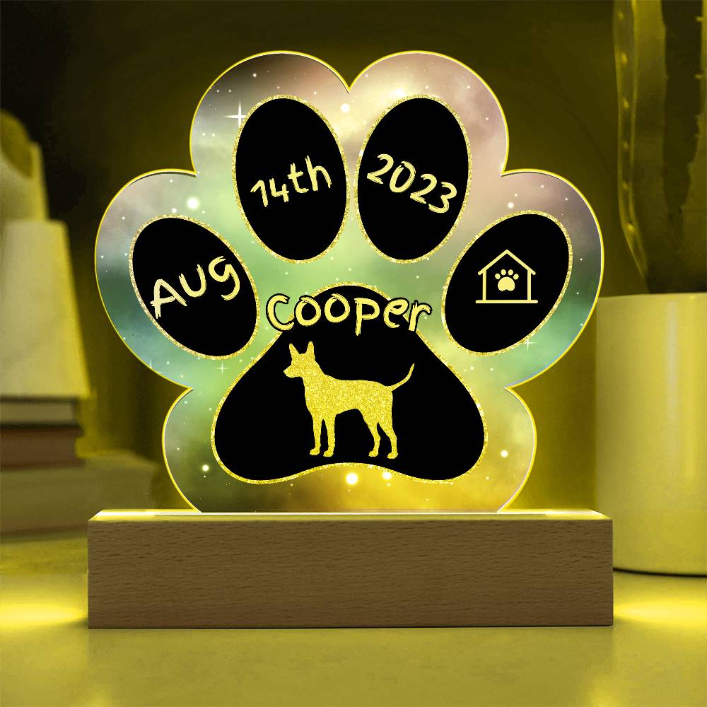 Pharaoh Hound - Personalized Dog Gotcha Day 7" Acrylic Paw Print Plaque