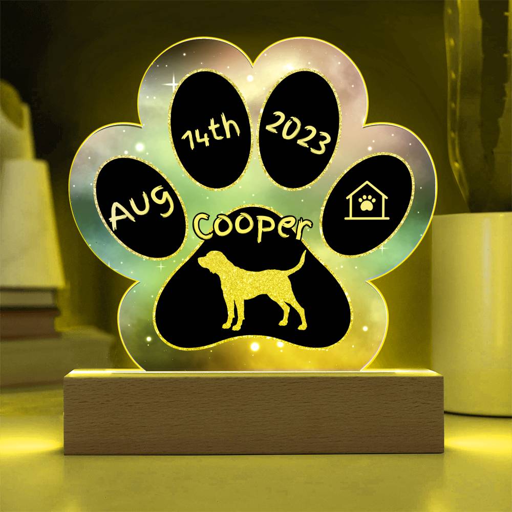 Harrier - Personalized Dog Gotcha Day 7" Acrylic Paw Print Plaque