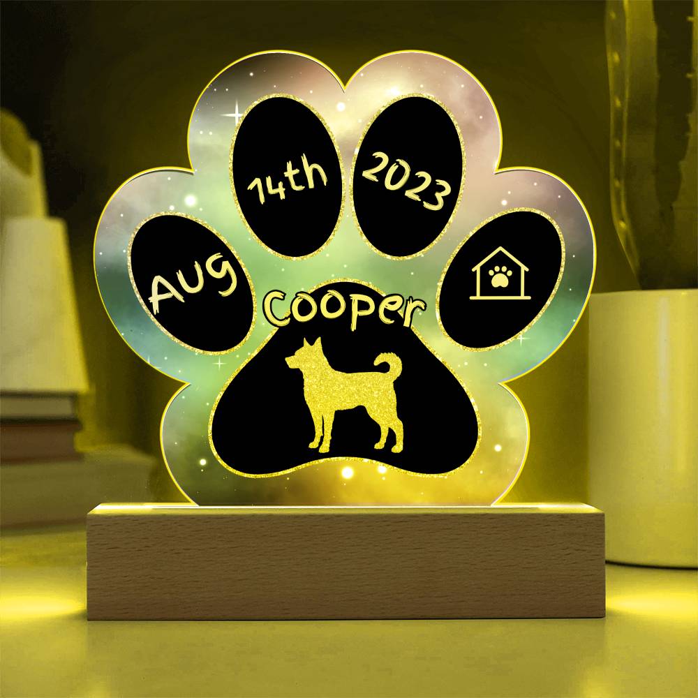 Norwegian Lundehund - Personalized Dog Gotcha Day 7" Acrylic Paw Print Plaque