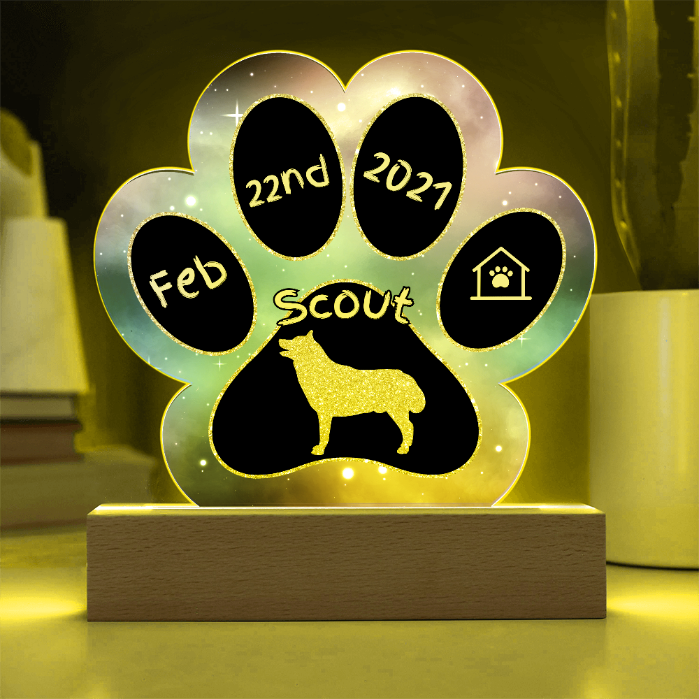 Husky - Personalized Dog Gotcha Day 7" Acrylic Paw Print Plaque